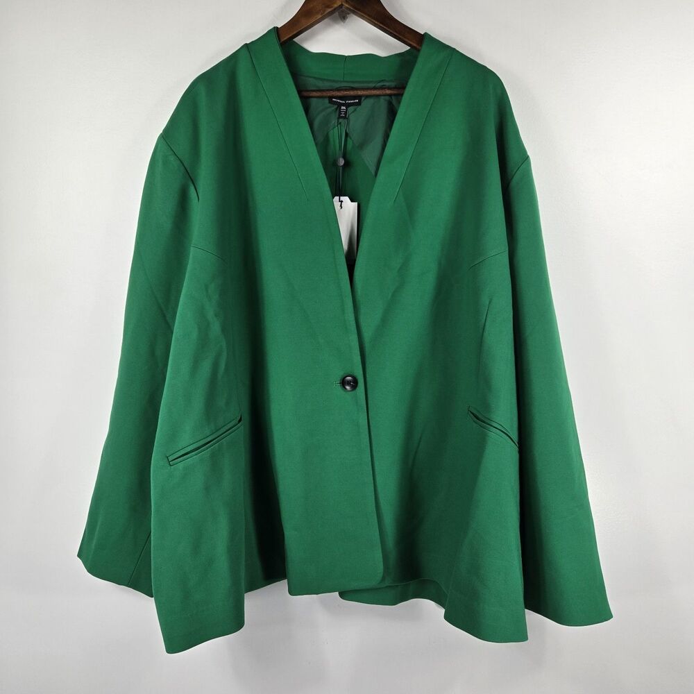 Universal Standard Women's Size 3XL/34-36 Emerald Green 1 Button‎ Blazer NWT